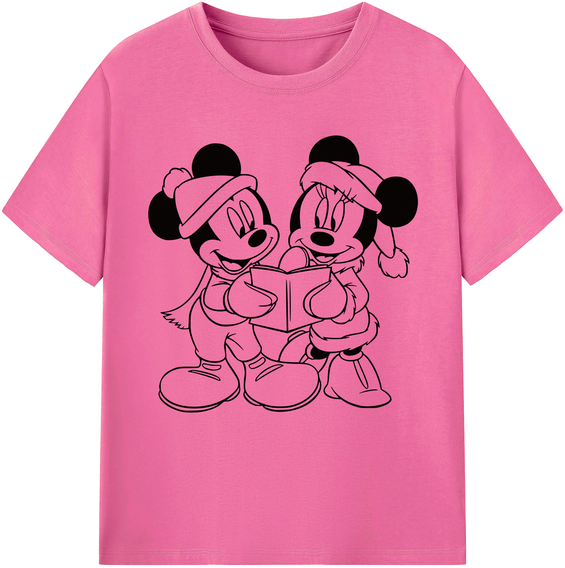 （画像用） ミッキーマウス Mickey Mouse レディースカジュアルプリントTシャツ（綿100％）
